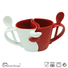 11oz Ceramic Valentine Mugs with Spoon